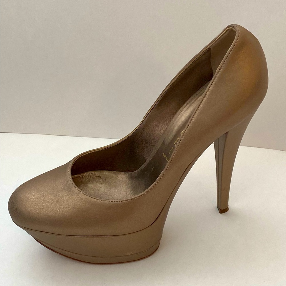 Casadei Metallic Leather Platform Pumps